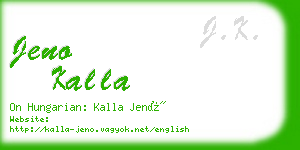 jeno kalla business card